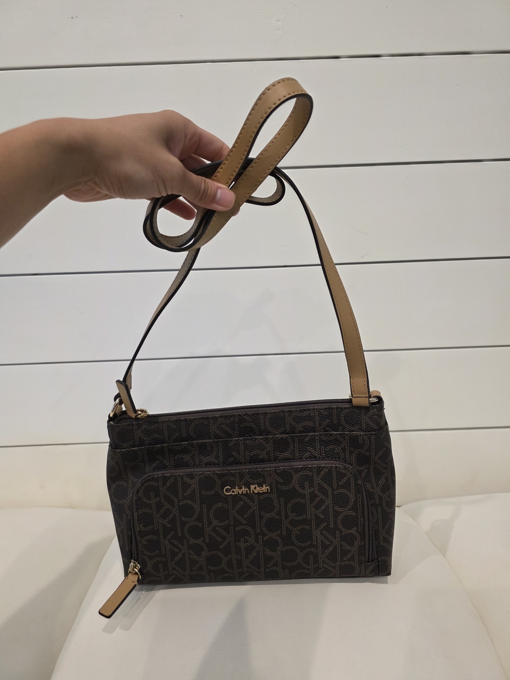 Calvin Klein Brown Logo Crossbody Bag - Picture 7 of 7